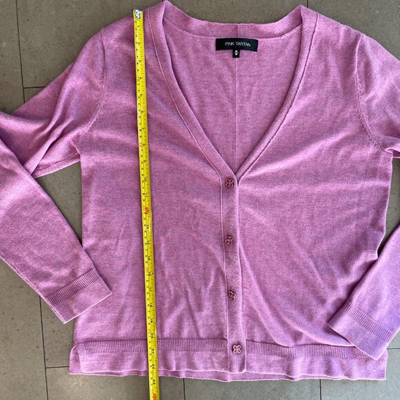 Pink Tartan Pink Clover Cotton Blend Sweater-Size Medium - Picture 10 of 11